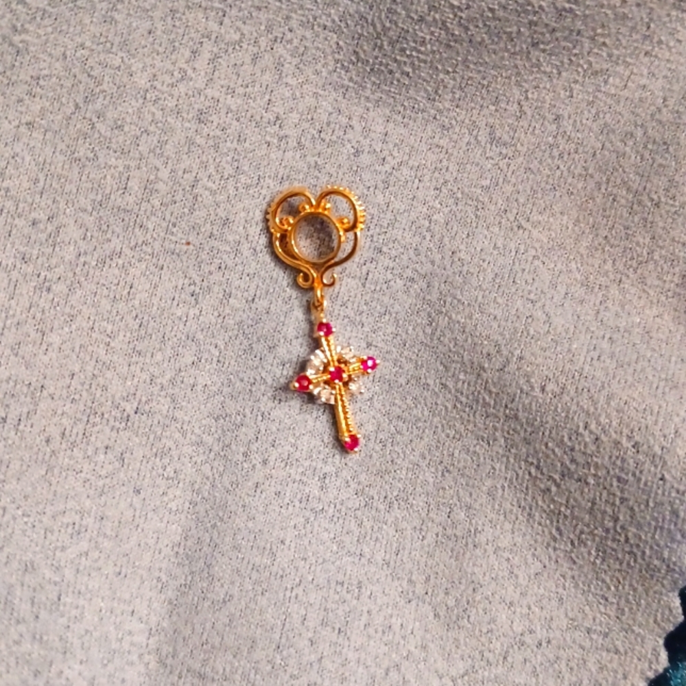 14kt Ruby Diamond Story Charm